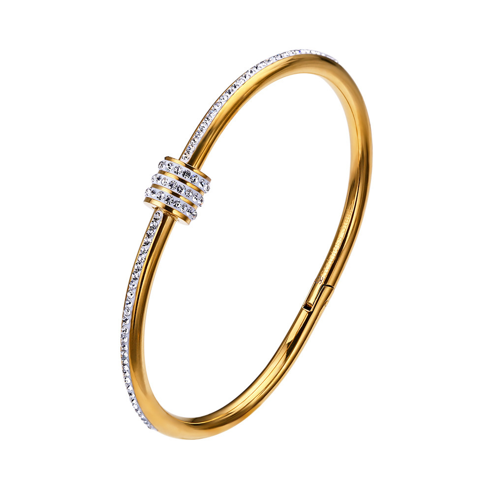 A classic 18k rose gold titanium steel bracelet that is a bestseller in Japan and South Korea. It is a unisex love nail bracelet that does not fade pic 17