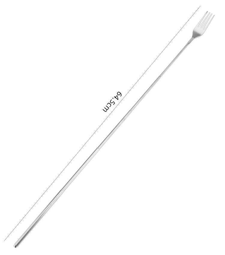 工厂现货不锈钢伸缩西餐叉勺便携餐具餐桌户外露营叉勺超长餐叉详情10