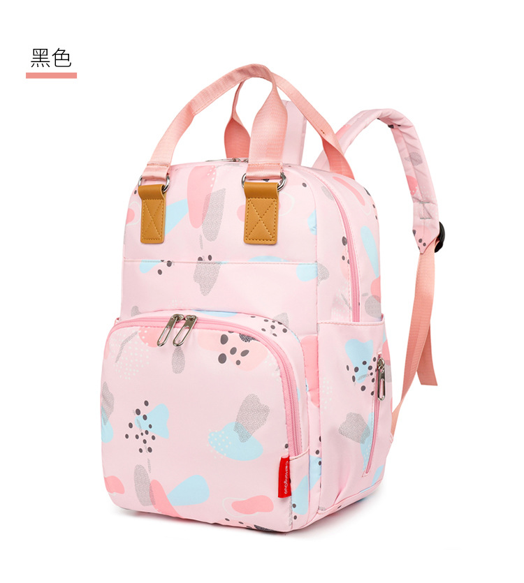 印花大容量外出双肩包时尚女背包婴儿奶瓶保温跨境热销母婴妈妈包详情23