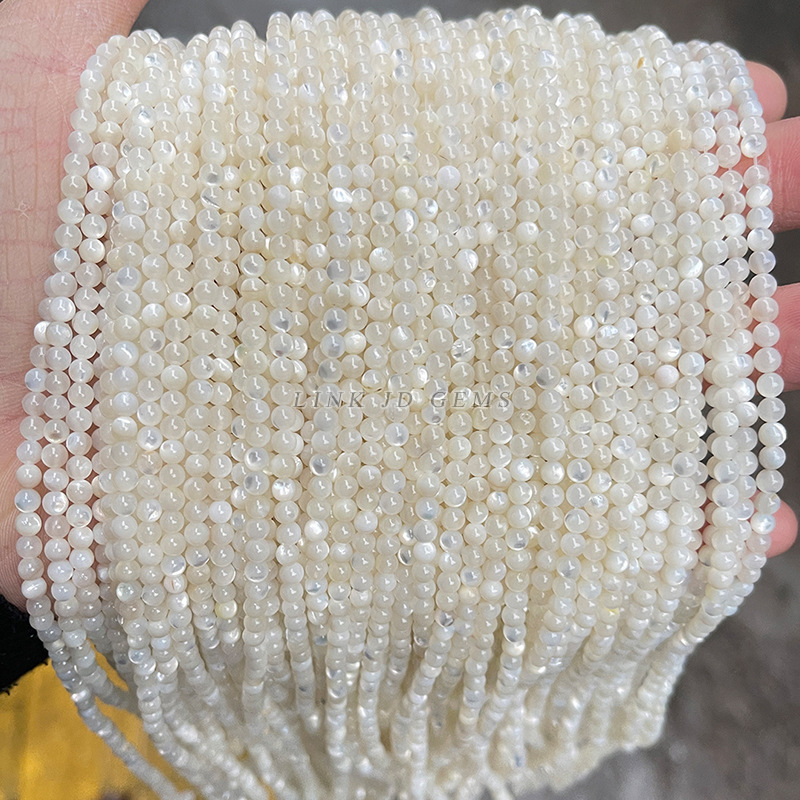 Jingde Jewelry offers natural white butterfly shell round beads, small beads, and white pearl shell loose beads for diy jewelry accessories wholesale pic 43
