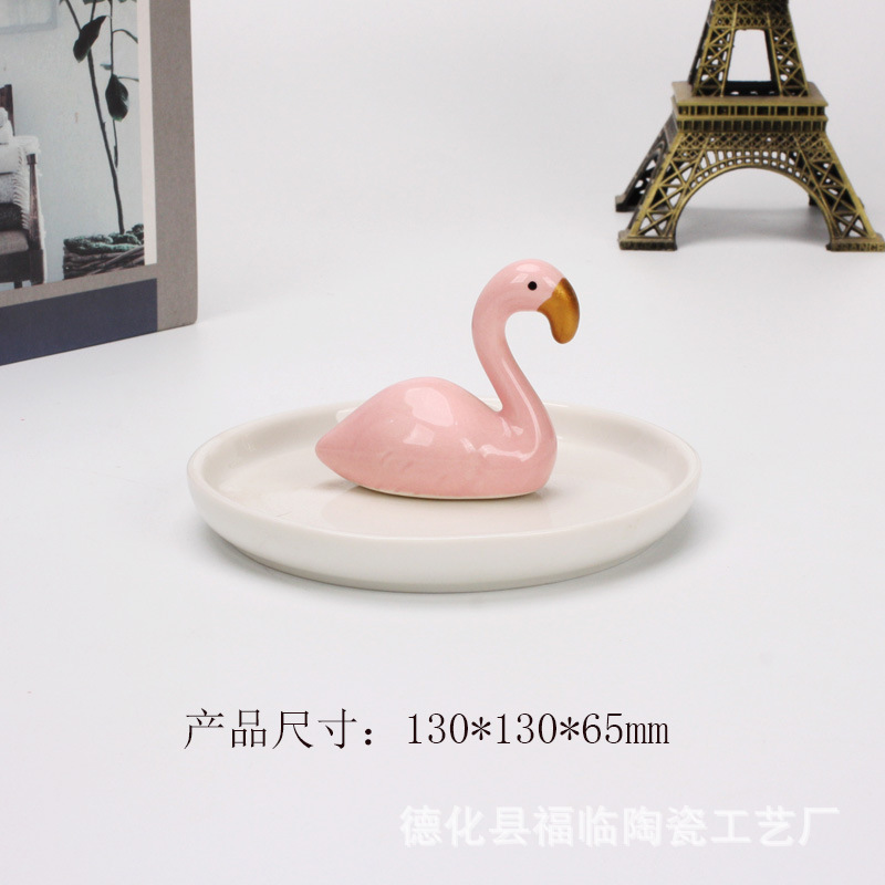 Nordic gold-plated ceramic handicrafts, gift jewelry plates, rings, watches, home storage plates, golden deer animal ornaments pic 45