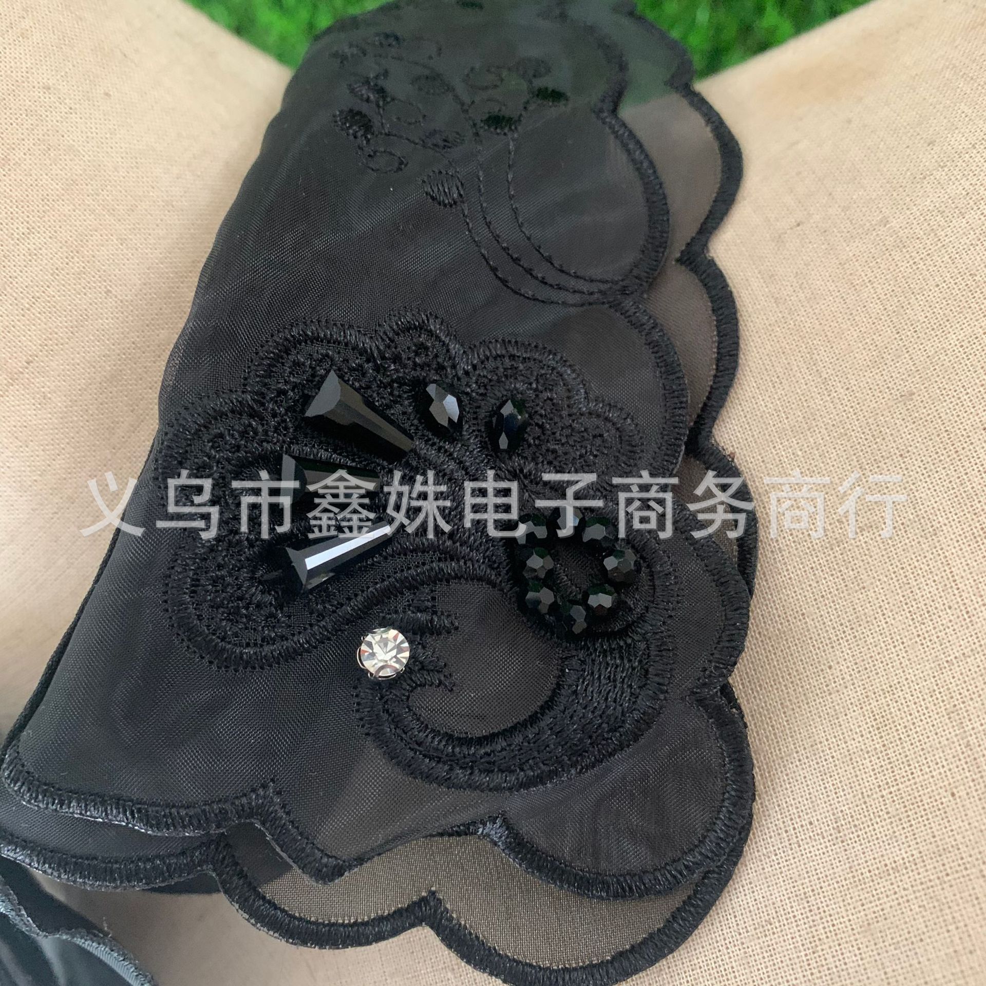 减龄娃娃领假领子女欧根纱绣花假衣领重工钉珠蕾丝领韩毛衣装饰领详情7