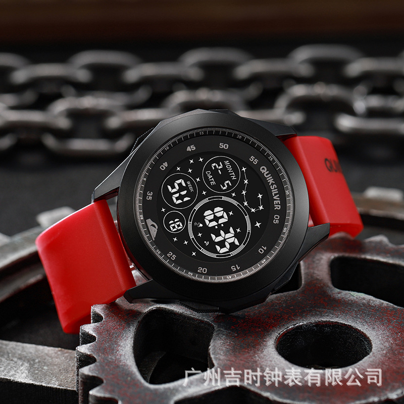 QIKSILVER唛新品男士科技电子表多功能防水夜光潮流学生电子手表详情20