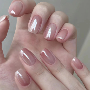 法式脚甲片白边简约粉色假趾甲纯欲风显白外贸穿戴美甲片美容护肤彩妆工具套装详情7