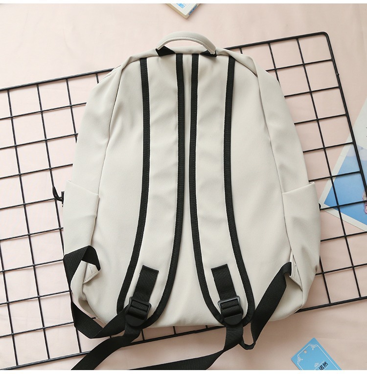 双肩包男日系百搭大容量大学生背包轻便简约初中高中生上课书包女详情10