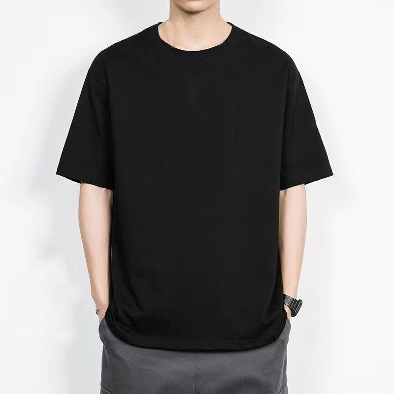 国潮薄款字母圆领短袖T恤男体恤衫时尚短款潮流百搭休闲上衣服男t详情15