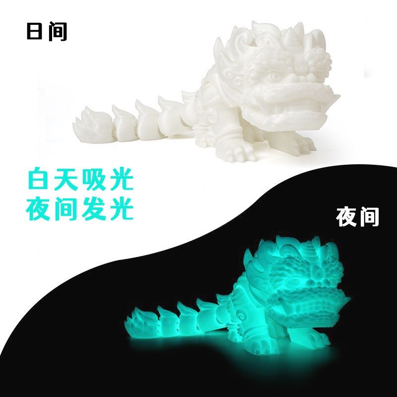 跨境3d打印醒狮国潮麒麟狮桌面摆件网红潮玩装饰创意手办礼物玩具详情8
