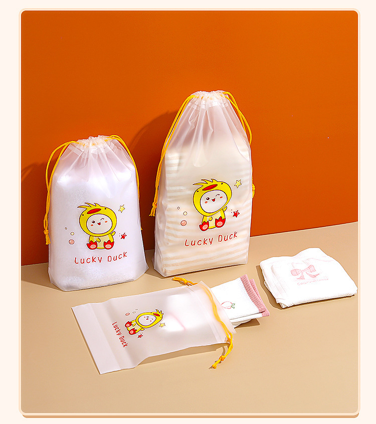 束口袋衣服鞋子旅行收纳袋透明袜子鞋子塑料包装袋批发塑料抽绳袋详情3