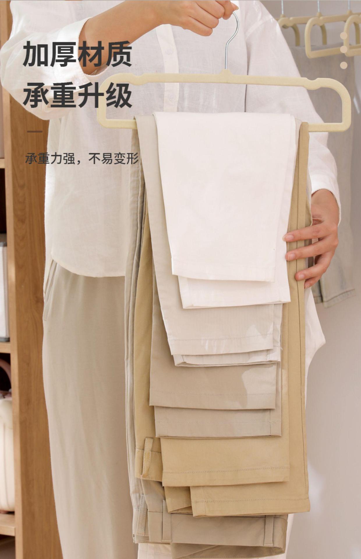 家用防滑无痕柜内专用裤架整理师推荐防滑植绒晾衣卧室特厚裤子架详情2
