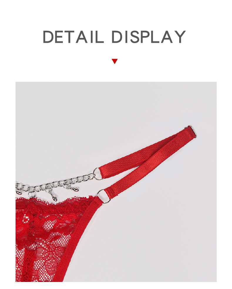 Olivia's Night亚马逊欧美风性感蕾丝链条吊坠饰品丁字裤透气魅力四季通用内裤详情6
