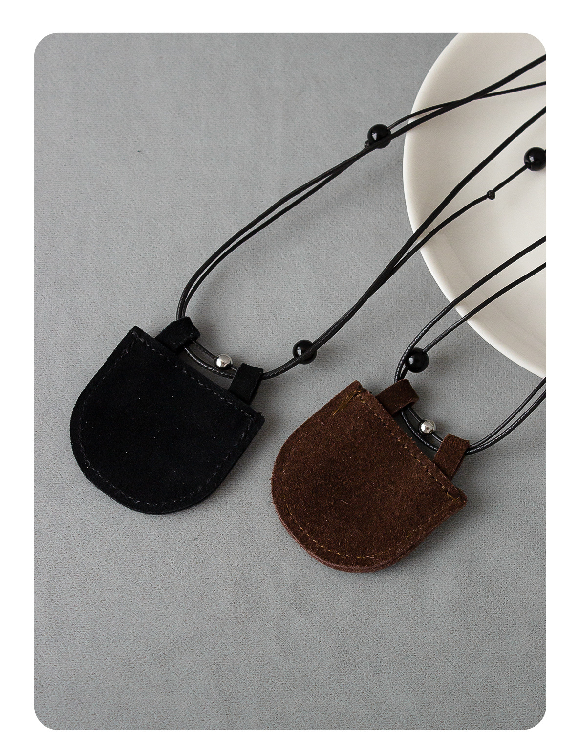 麂皮绒包包项链 mini半月牙设计感精致吊坠穿搭叠戴百搭毛衣项链详情4