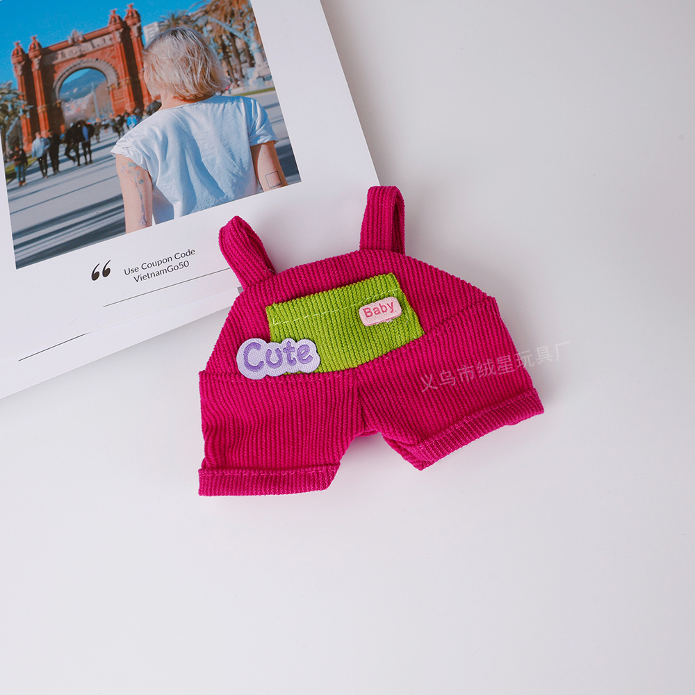 现货娃衣一二三代盲盒labub衣服蒙奇奇凯蒂猫咪娃娃衣卡通背带裤详情13