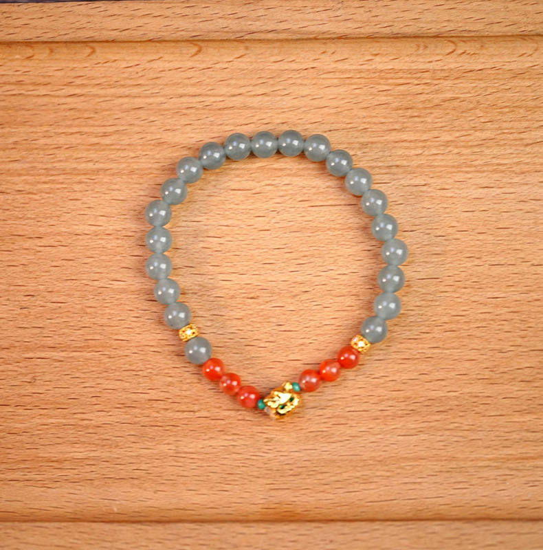 新中式多巴胺天然蓝水翡翠串珠手串小众高级感复古女水晶手链饰品详情3