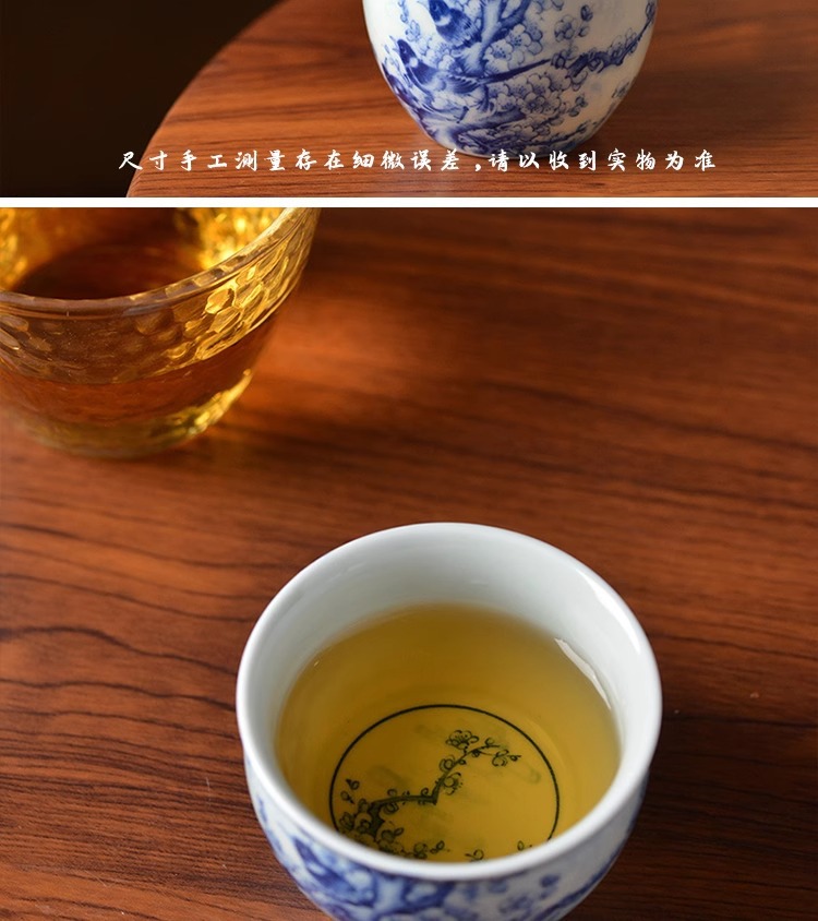 景德镇青花喜上眉梢主人杯家用陶瓷花鸟个人杯中式品茗杯会客茶杯详情8