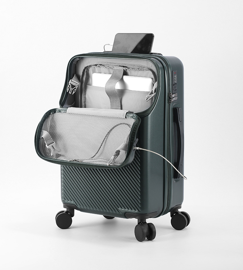 商务前置开口行李箱女小型20寸登机轻便拉杆箱杯架24旅行箱男学生详情15