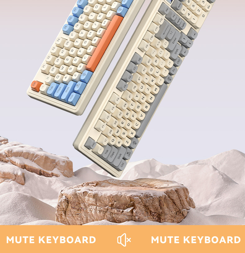 Wolf Path L98 Wired RGB high appearance level three-mode keyboard for competitive gaming, office typing, wireless membrane silent keyboard pic 3