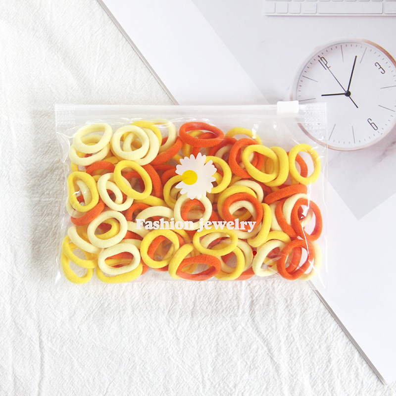 新款小号儿童彩色发圈宝宝不伤发头绳无接缝毛巾圈100根详情26