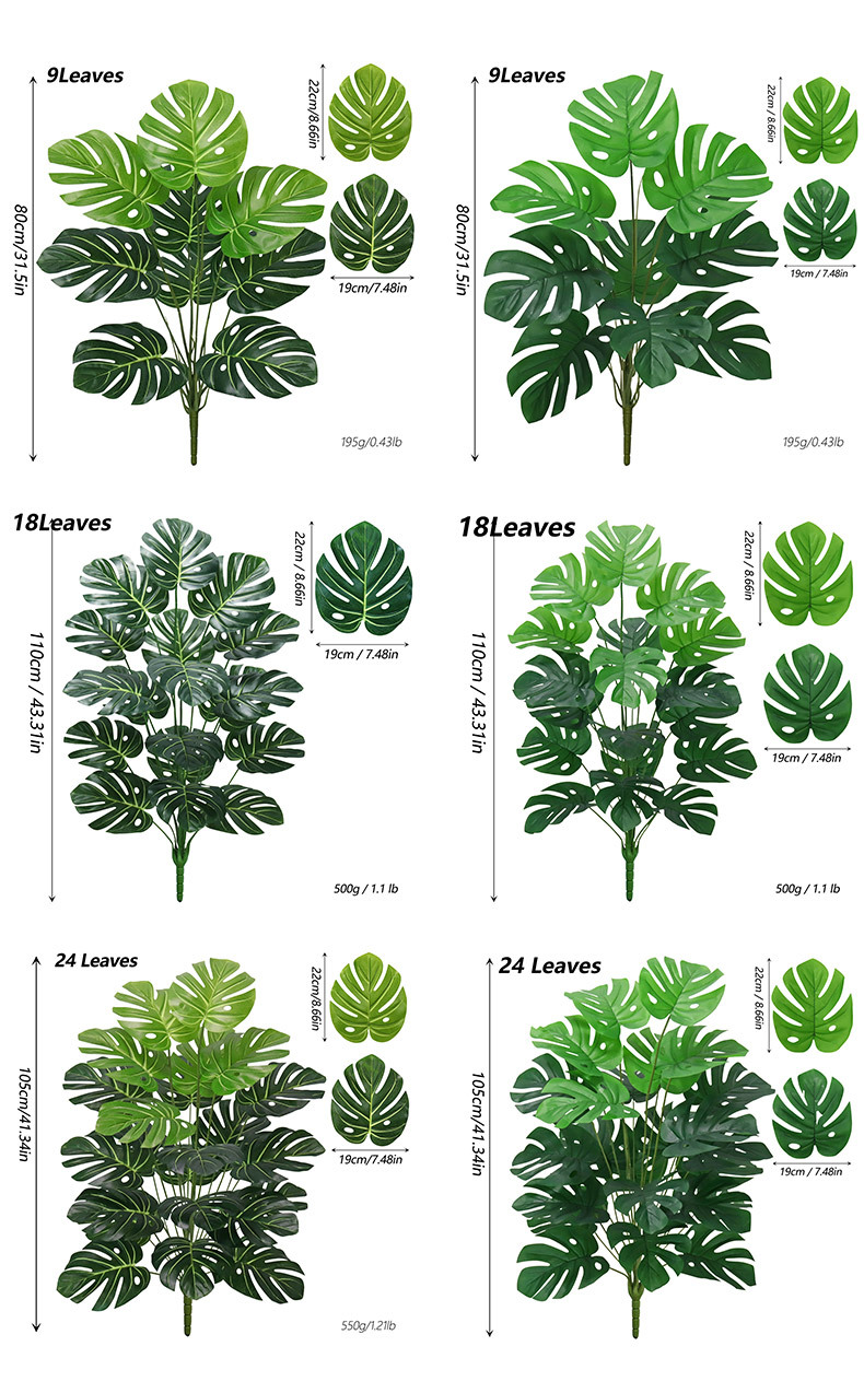 Artificial green plants, large turtle-back bamboo, artificial plants, cross-border consignment and labeling, large floor-standing artificial trees for outdoor garden decoration pic 1