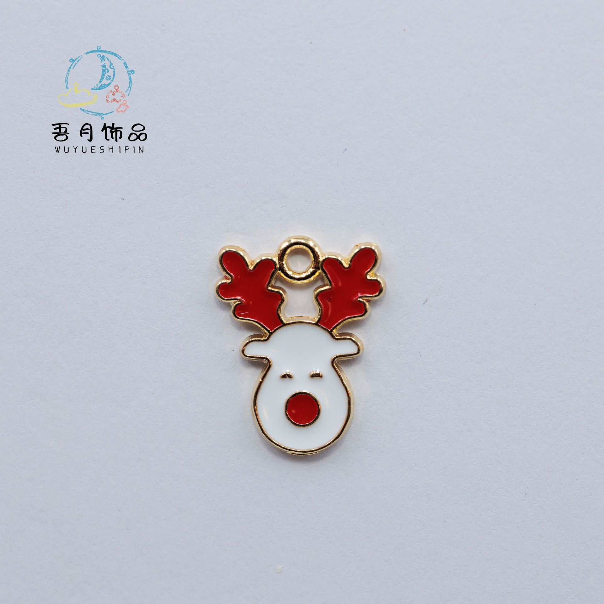 大量圣诞系列合金滴油配件挂件吊坠DIY跨境麋鹿雪花胸针别针装饰详情16