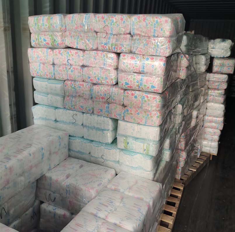 厂家直销外贸出口低价B级库存简装尿不湿纸尿裤环腰裤详情4