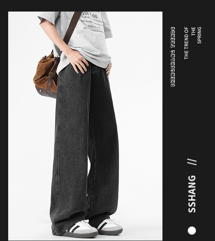 美式复古牛仔裤2025年春季新款男士宽松直筒阔腿裤时尚百搭休闲裤详情13