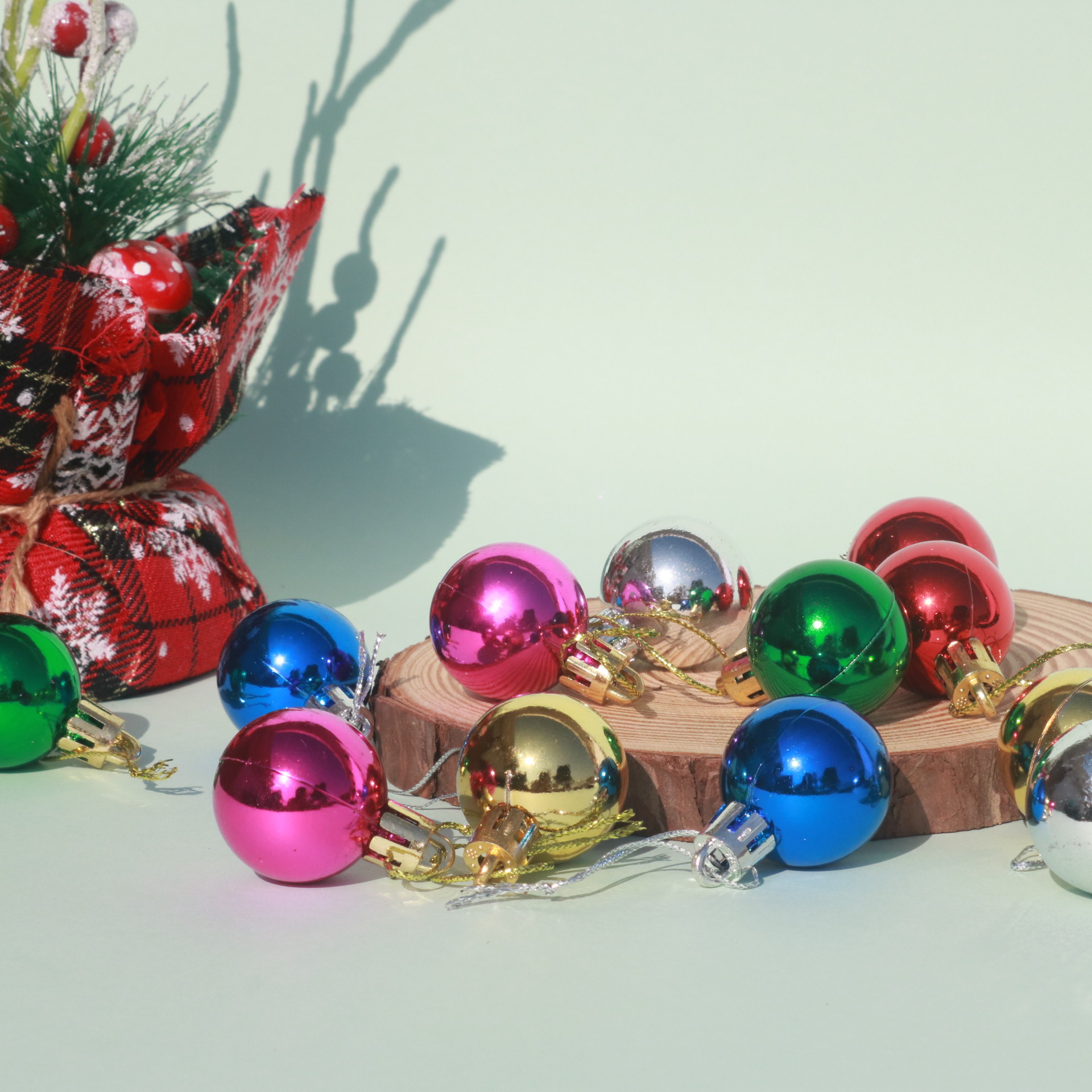 Christmas electroplated balls, bright balls, 3, 5, 6, 8cm, Christmas balls, 6-color Christmas tree decoration items, Christmas balls pic 5