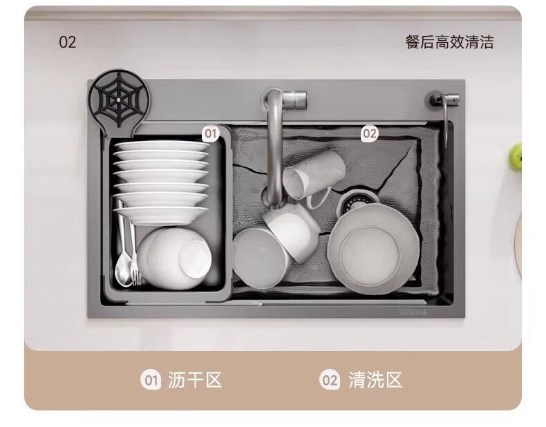 304不锈钢加厚5.0小米粒水槽大单槽厨房洗菜盆家用洗碗槽台下盆详情24