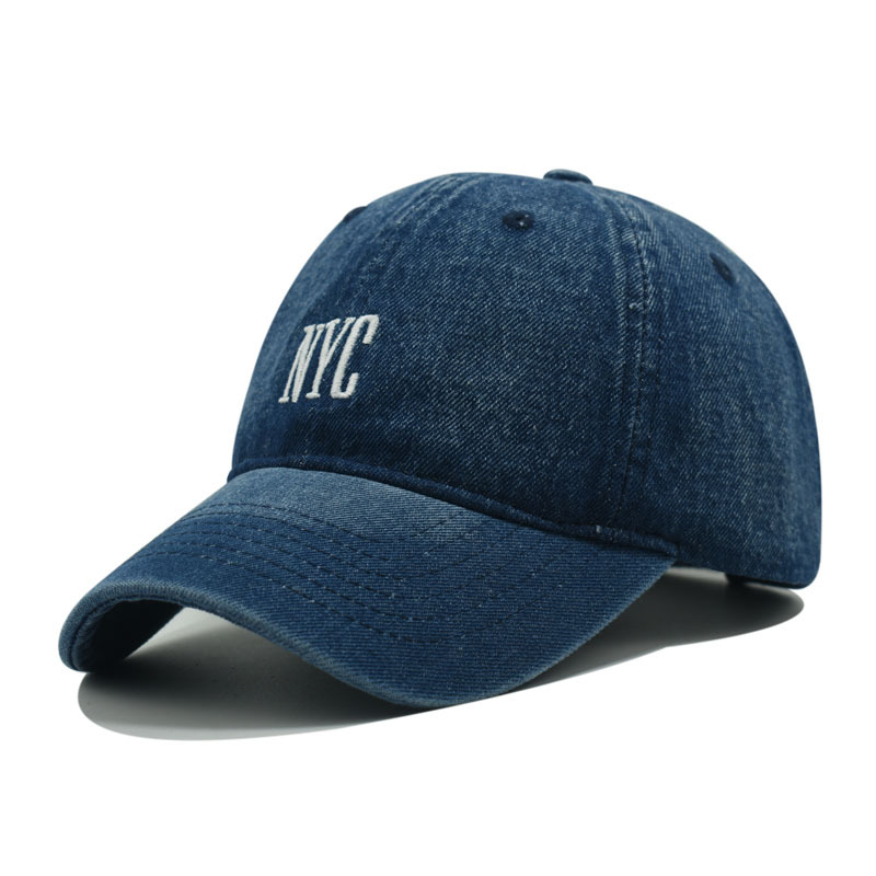 外贸NYC刺绣男女复古鸭舌帽 水洗牛仔棒球帽 绣花做旧户外遮阳帽 成人帽款时尚潮流详情9