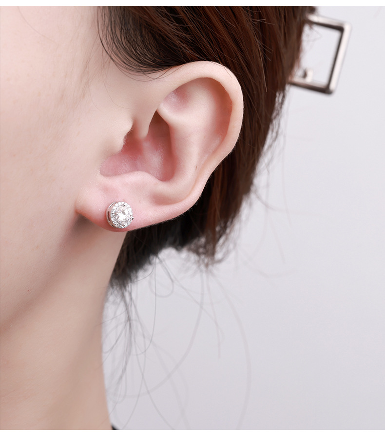 Zhuoheng selects Moissanite ear studs S925 silver pigeon egg-shaped Moissanite pure silver ear studs. Source factory, accessories, jewelry, wholesale earrings pic 10