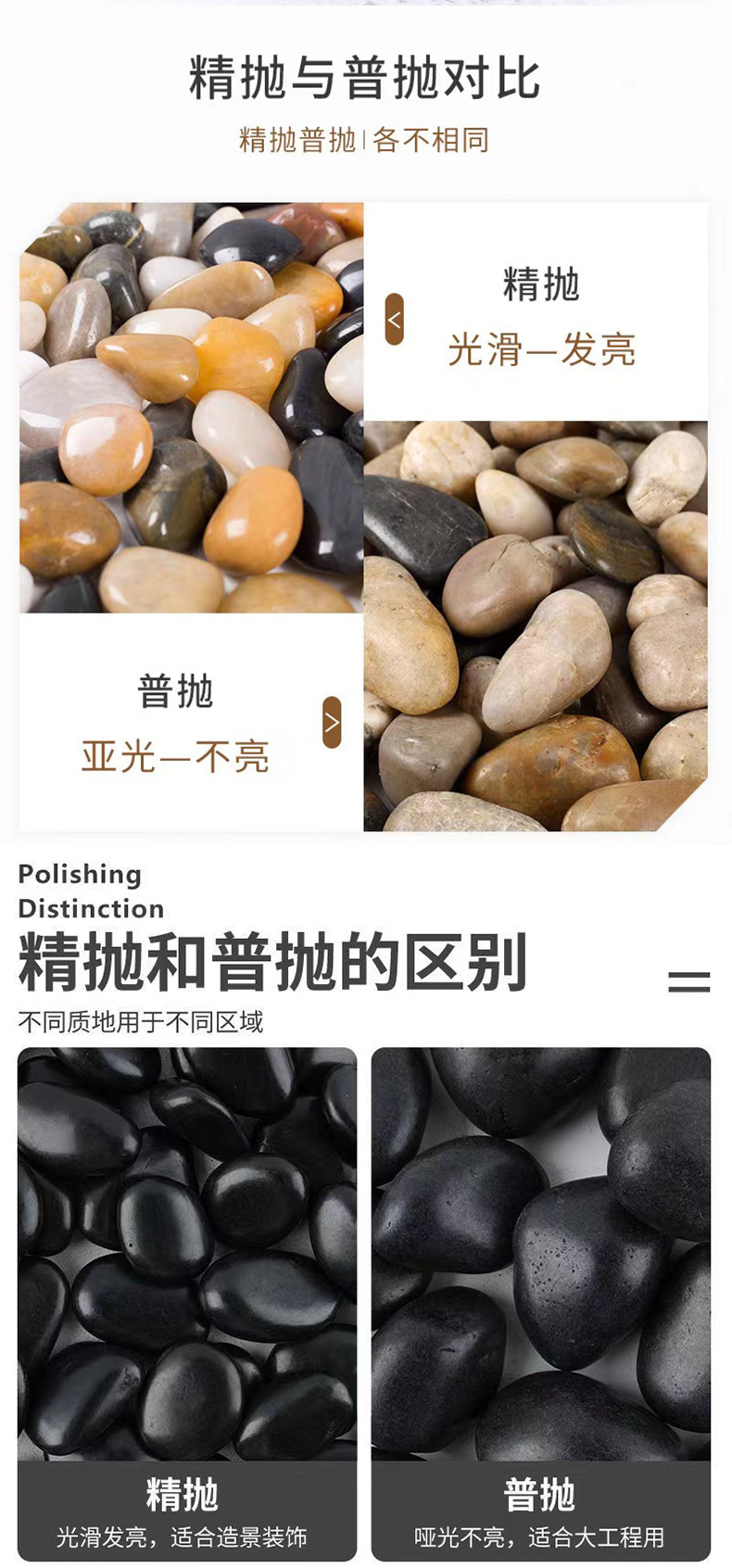 Black rain flower stones for courtyard landscaping, black polished pebbles, garden landscape engineering, paving, and colorful rain flower stones pic 2