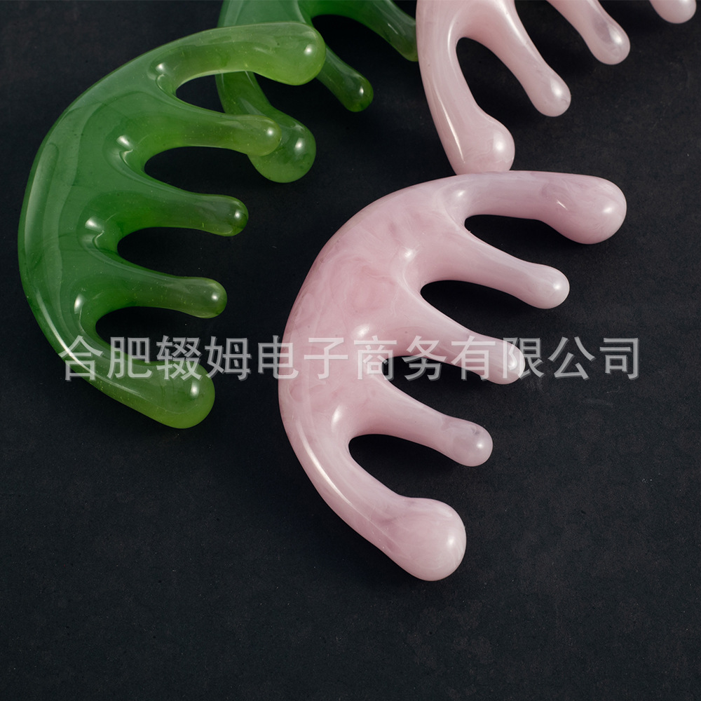 头部按摩器五爪头疗梳按摩爪按摩经络梳树脂点穴挠抓头皮按头神器详情7