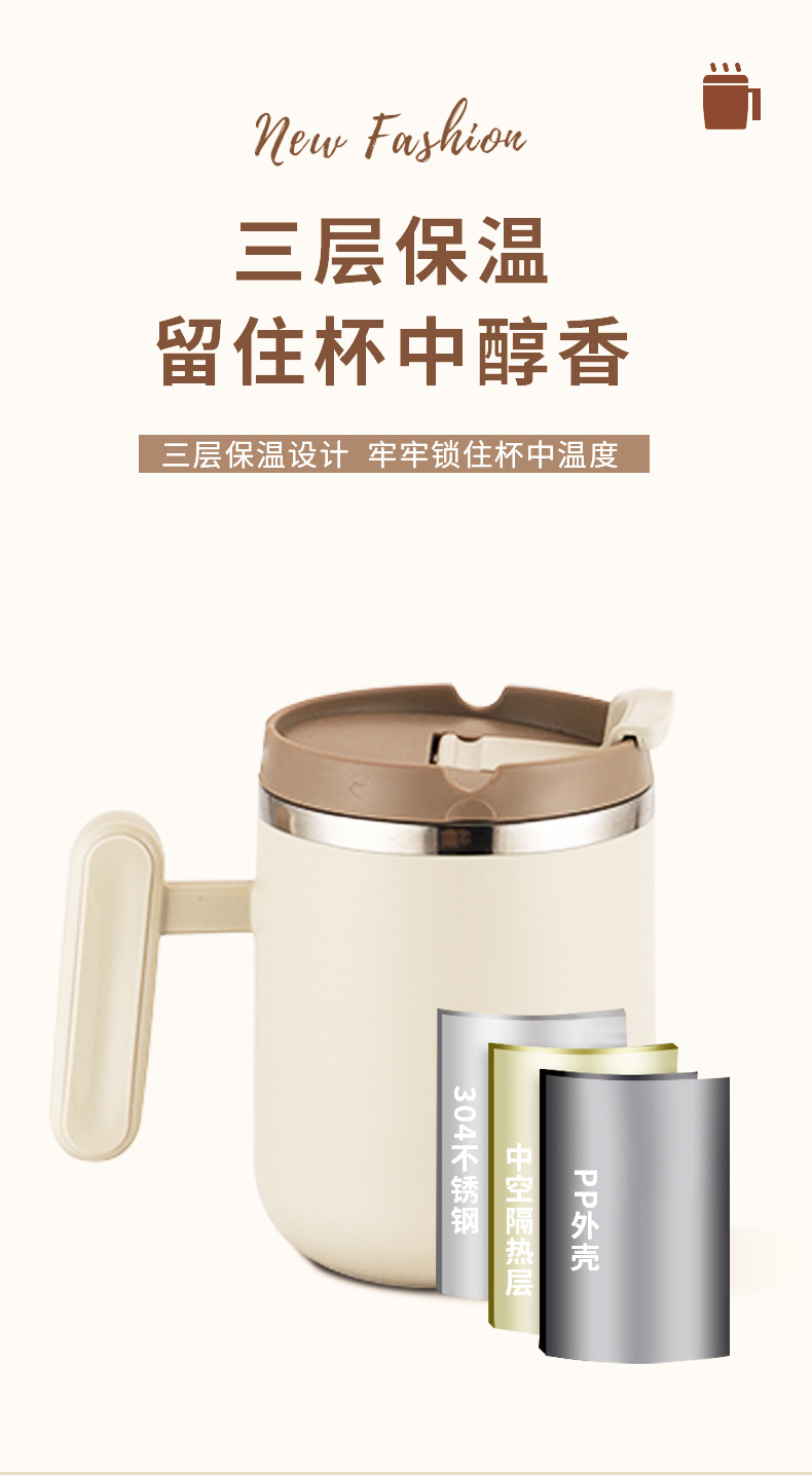 Gift coffee cups, double-layer insulated couple office creative girls, high appearance level 304 stainless steel mugs pic 14