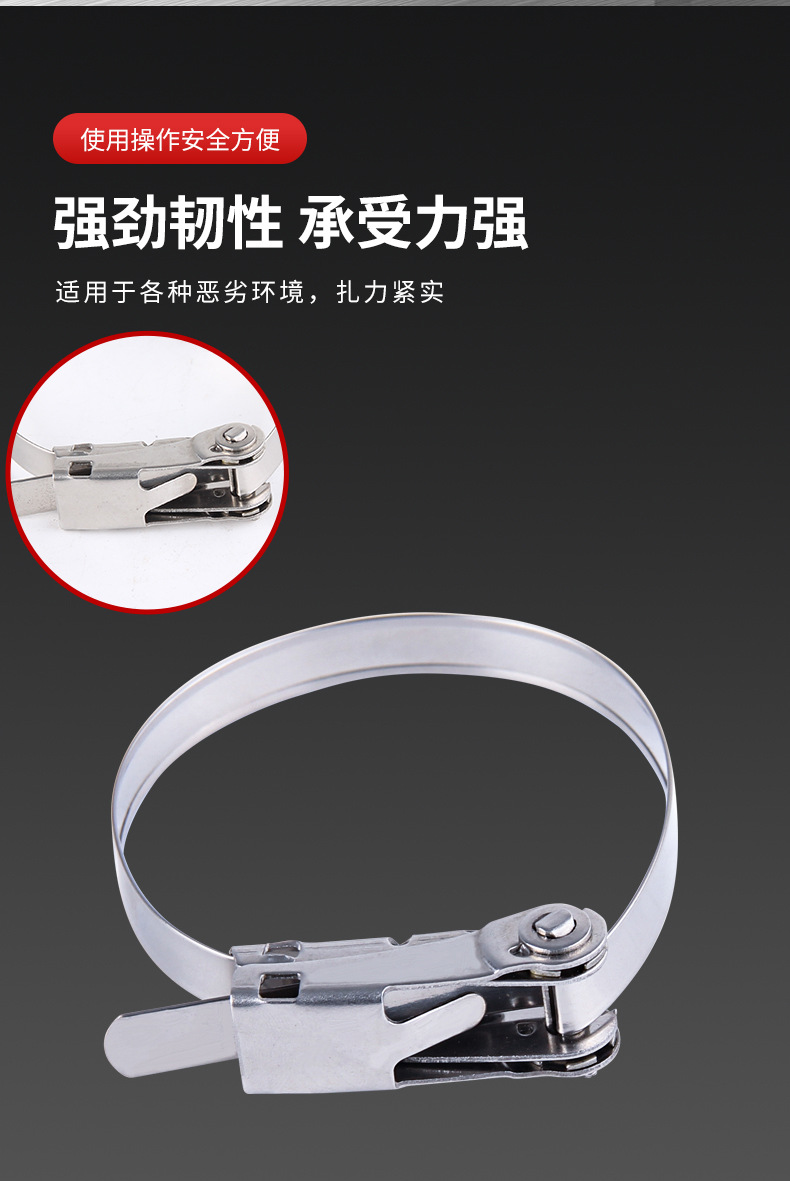 304不锈钢扎带自锁船用捆绑带10/19mm万能式扎带棘轮式束线带详情5