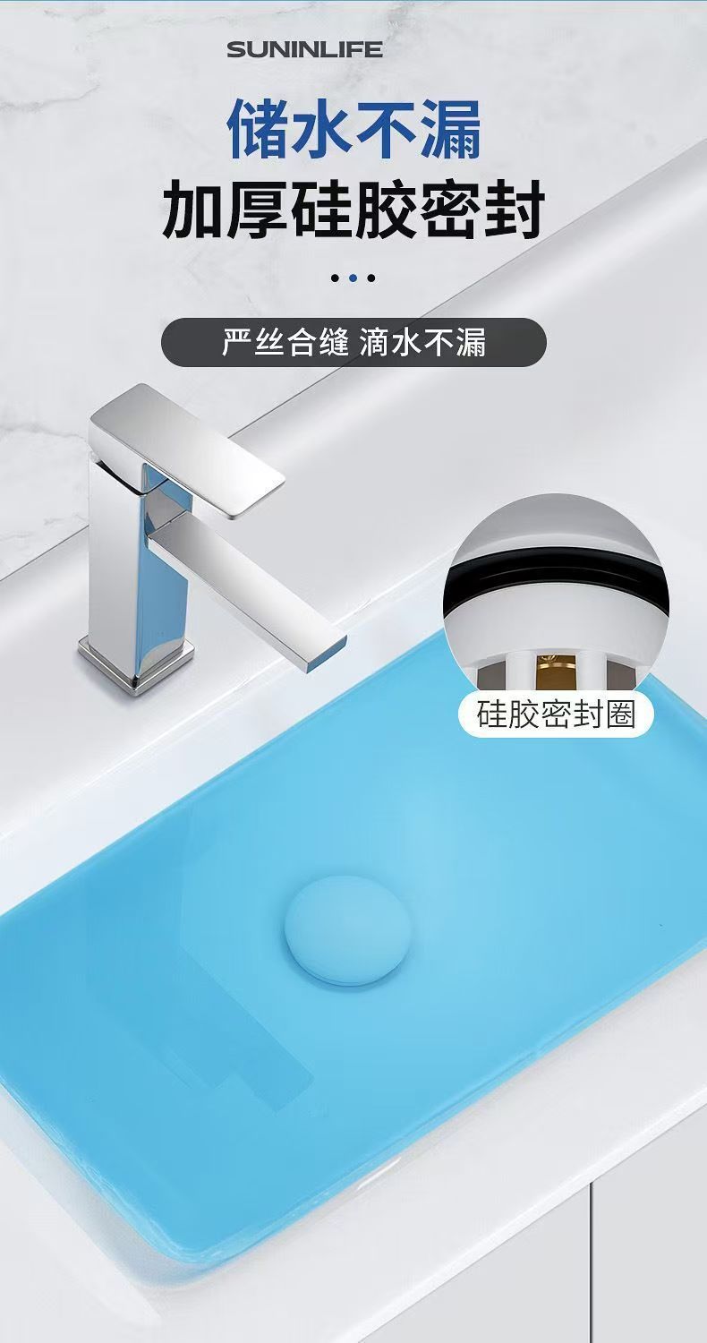陶瓷洗手盆漏水塞面盆通用下水器防臭弹跳芯塞按压式批发落水器详情14