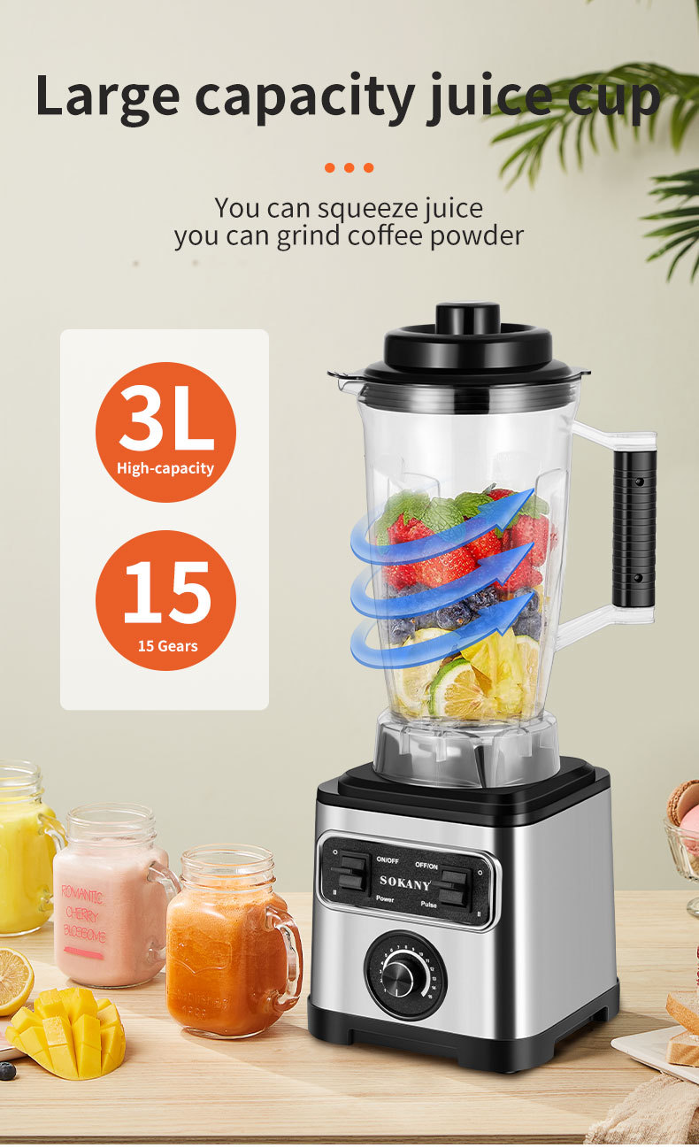 New SOKANY3333 blender, a household three-in-one meat grinder, bean grinder, ice crusher, food processor, juicer and blender pic 4