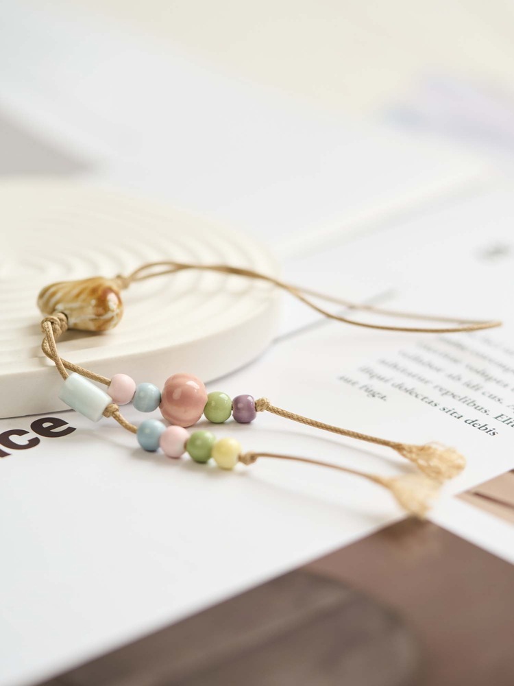 不掉色热销手机链挂件小物品陶瓷原创手机链串珠混款串珠手机链详情4