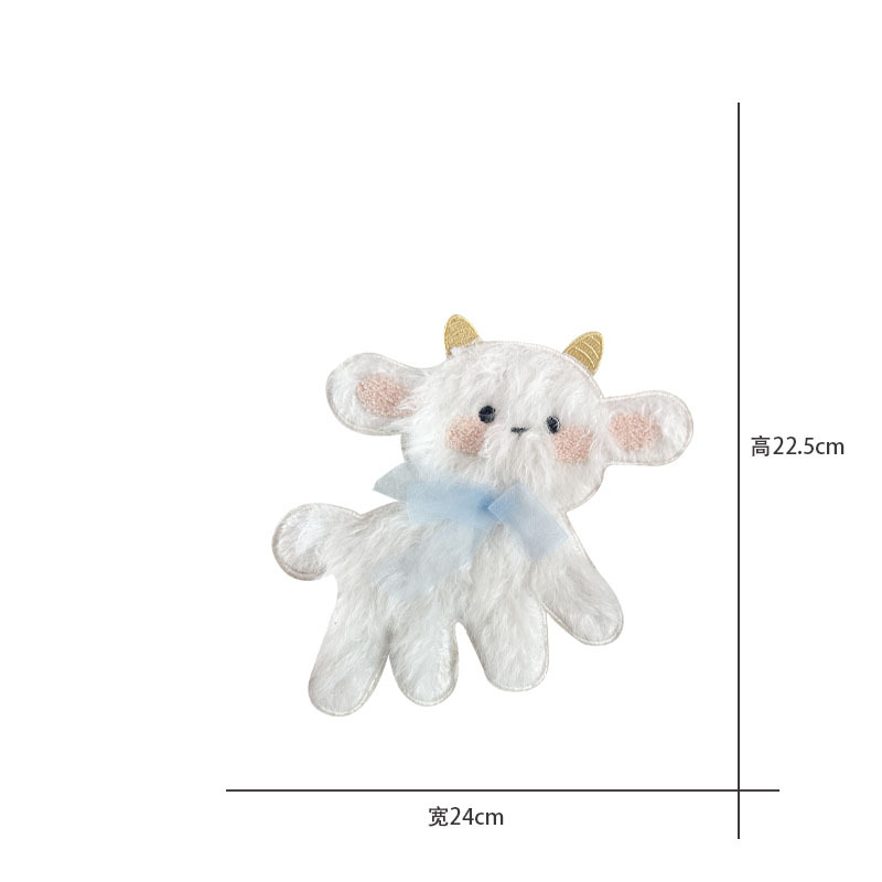 卡通新款电脑刺绣可爱毛绒绒小狗小羊猫咪布贴服装包包辅料补丁贴详情7