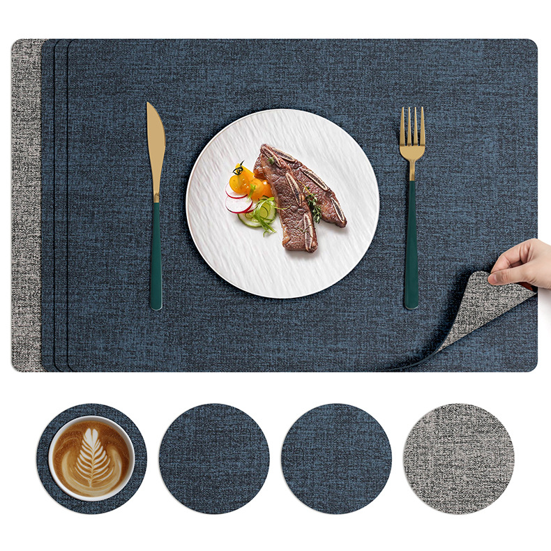 北欧ins风餐垫皮革桌垫防烫垫餐桌隔热垫碗垫高级感餐盘垫茶杯垫详情29
