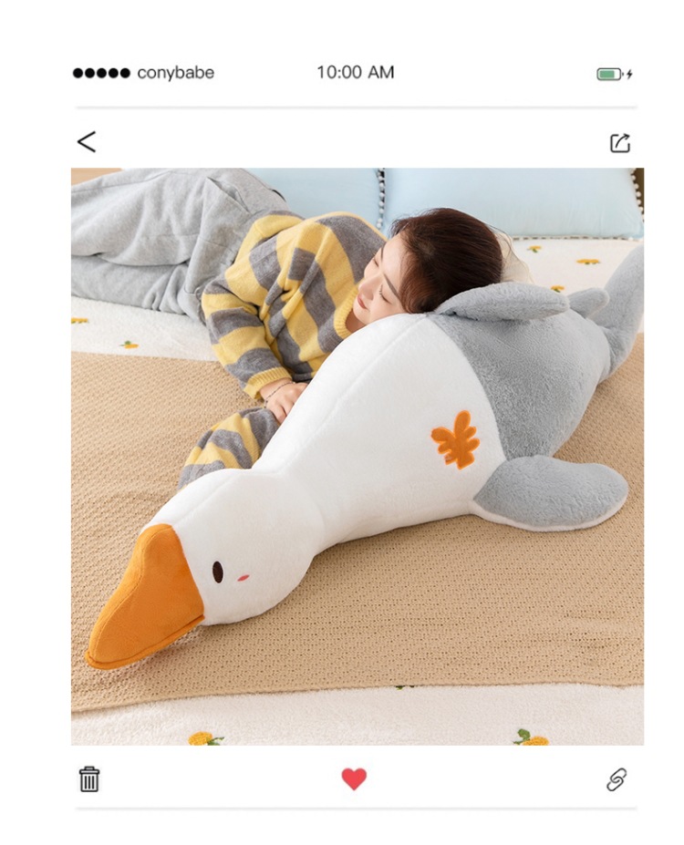 创意鱼鹅抱枕大白鹅毛绒玩具床上超可爱睡觉夹腿搂抱鱼鹅毛绒玩具详情12