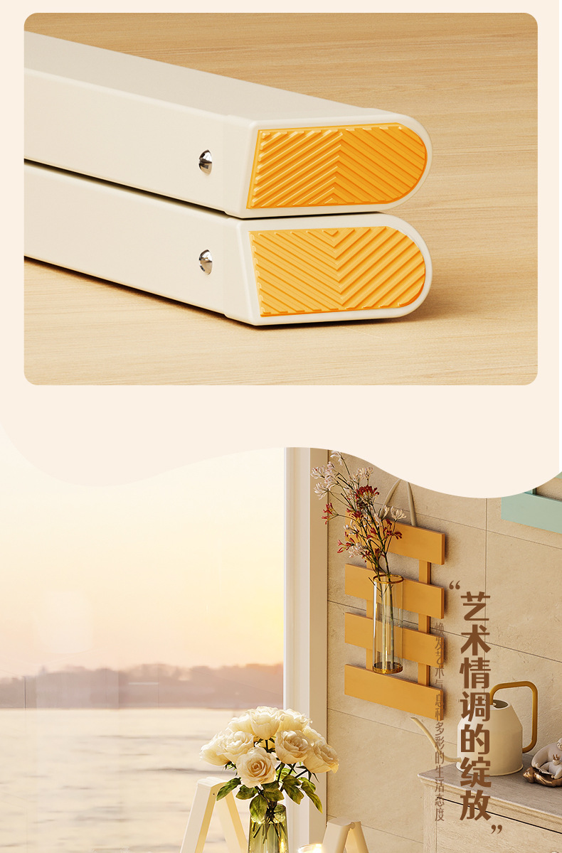 Cream-style household ladder, folding small multi-functional A-frame ladder, lightweight decorative flower stand ladder, popular model pic 9