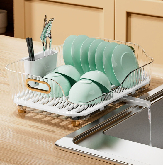 Household kitchen sink, draining bowl rack, eco-friendly plastic tableware, fruit storage, draining bowl rack, countertop storage rack pic 5