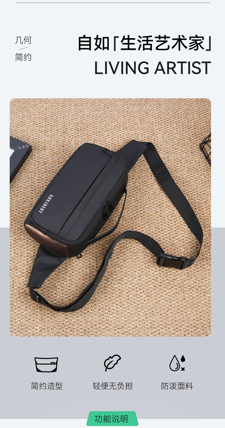 跨境腰包多功能通勤旅行手机胸包户外运动骑行斜挎包时尚胸前包详情5