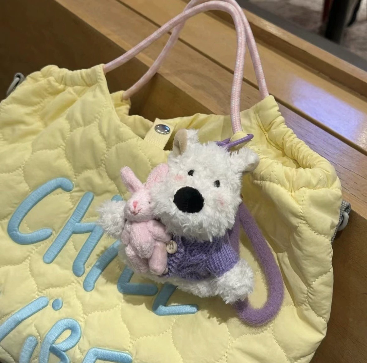 网红爆款西高地毛绒挂件公仔可爱潦草小狗包包挂饰车载摆件小礼物详情12