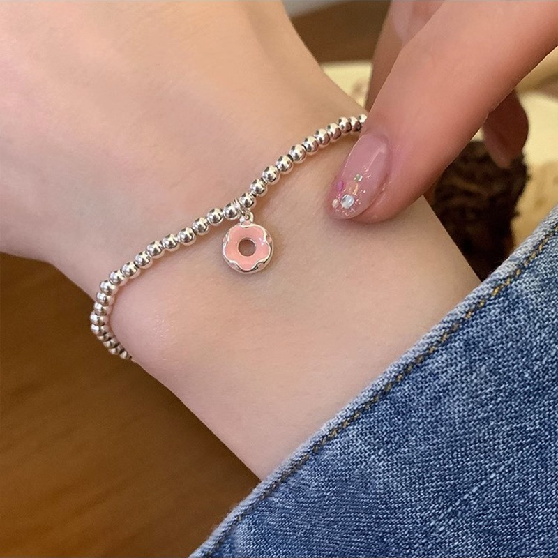 Korean InS-style freshwater high-gloss pearl niche bracelet for women, s925 sterling silver jewelry, broken silver style, versatile and high-end pic 5