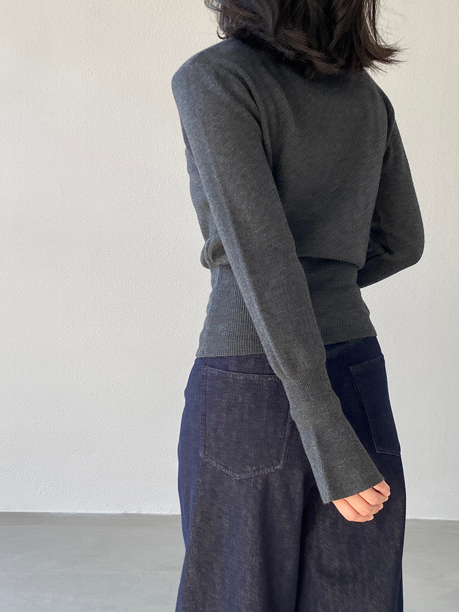 Jiangzuo [Winter Daylight] Korean-style semi-high neck flared sleeve knitted sweater for women to slim their waisted waist in winter 3012 pic 32