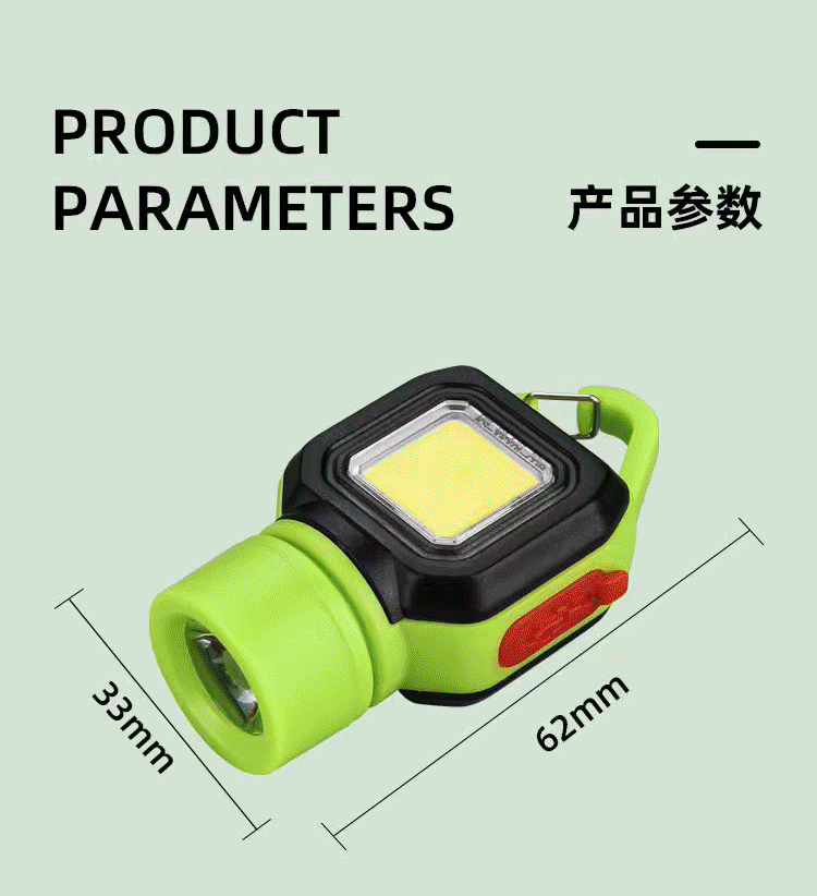 The COBXTE portable flashlight mini clipper is a high-brightness red light warning lighting fixture for outdoor use at night, featuring a incandescent miniature bulb pic 16