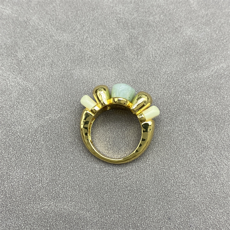 sasa同款法国小众设计天然天河石戒指时尚个性夸张轻奢复古指环女详情9