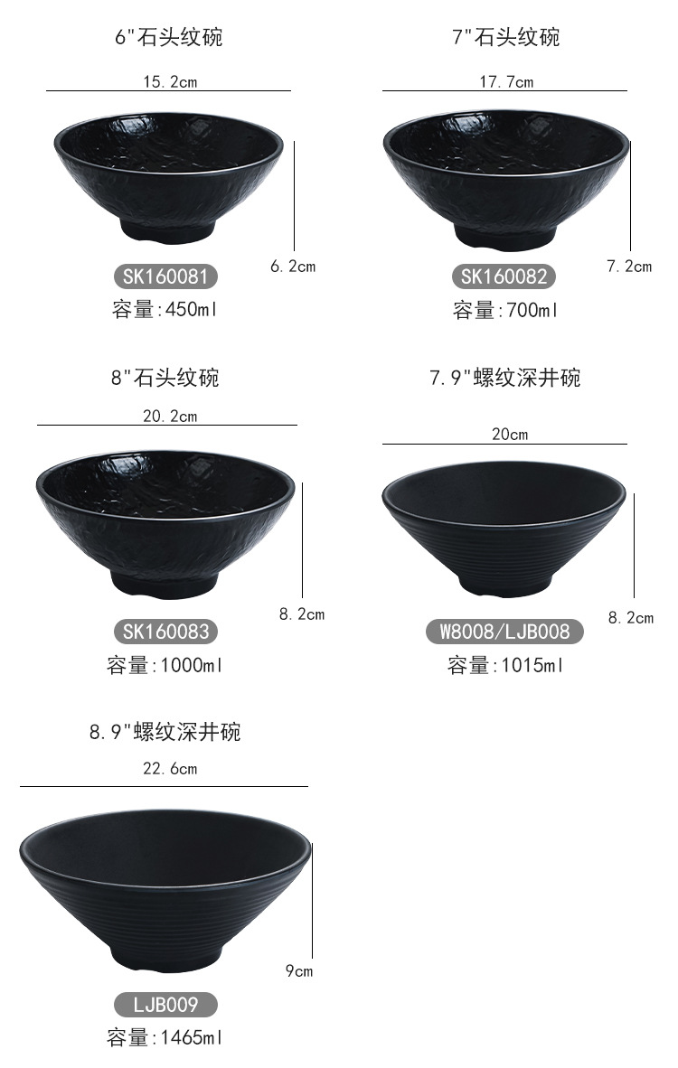 面碗批发拉面碗麻辣烫大碗面馆专用密胺面碗加厚仿瓷塑料密胺面碗详情8