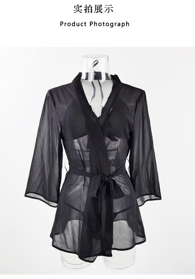 Sexy three-point underwear and outerwear two-piece set, light and transparent couple atmosphere home wear, fun pajamas 9005 pic 19