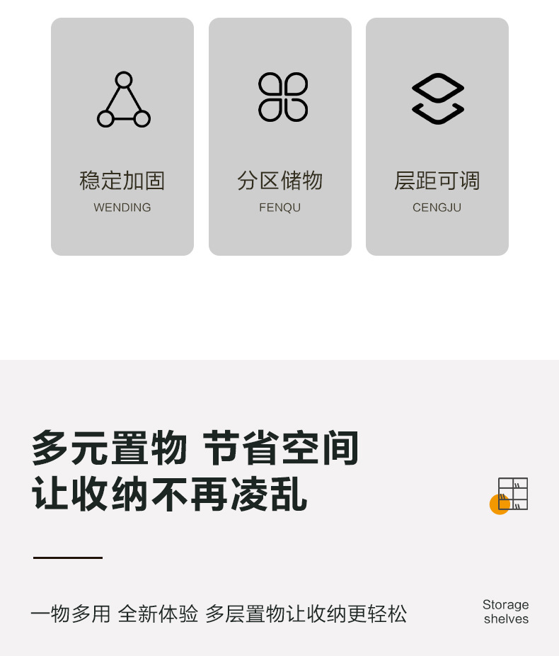 跨境专供货架置物架多层厨房微波炉收纳家用阳台落地仓库角钢架子详情3